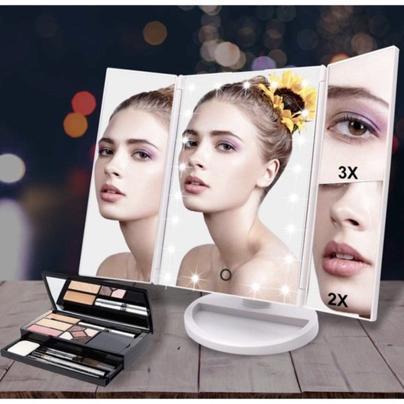 Makeup Mirror with Lights 22 Led Vanity Mirror with 2X/3X Magnification - White - Picture 4 of 8